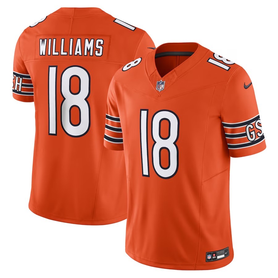 Men's Chicago Bears Caleb Williams Nike Orange Vapor F.U.S.E. Stitched Limited Jersey