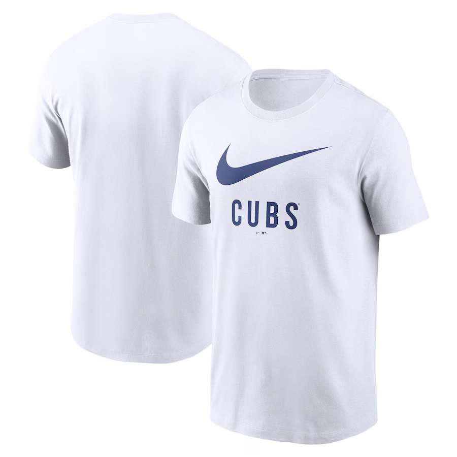 Men's Chicago Cubs Nike White Swoosh T-Shirt