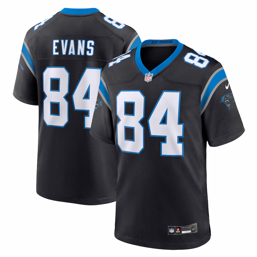 Men's Carolina Panthers Mitchell Evans Nike Black Team Game Jersey