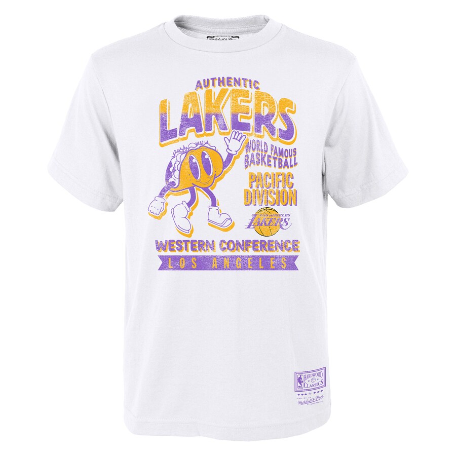 Youth Los Angeles Lakers Mitchell & Ness White Concession Food Character T-Shirt