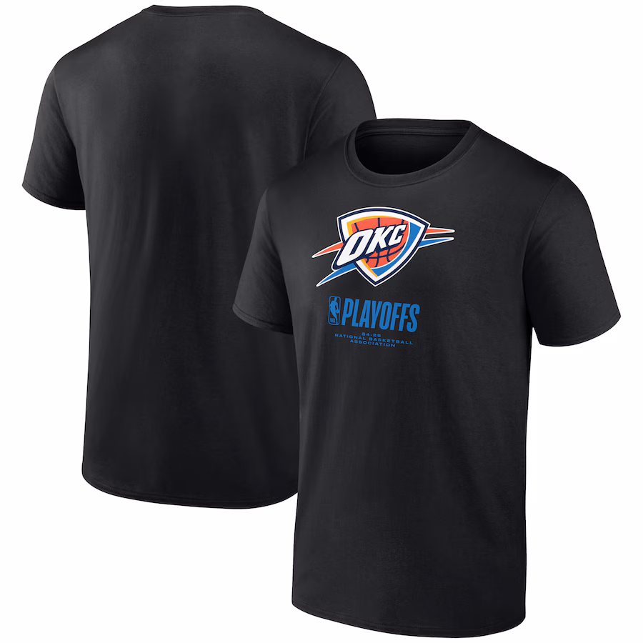 Men's  Oklahoma City Thunder Black 2025 NBA Playoffs Alley Oop T-Shirt