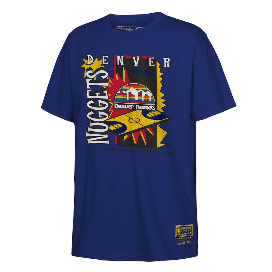 Youth Denver Nuggets Mitchell & Ness Royal Retro '90s Poster T-Shirt