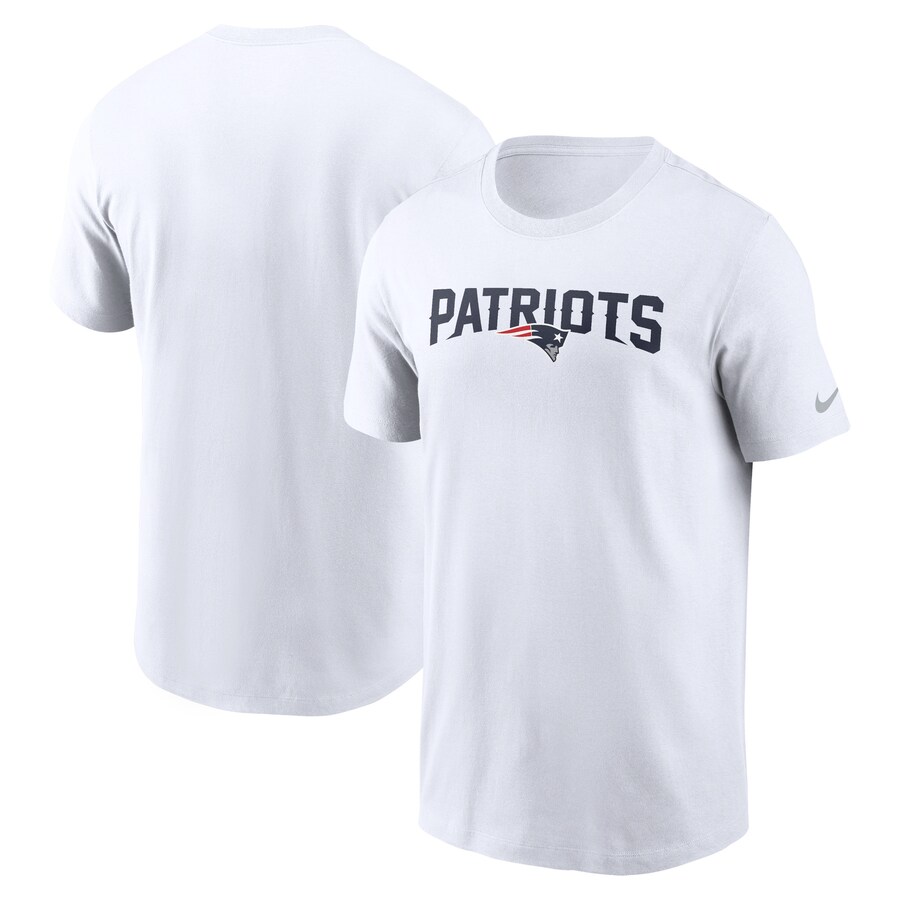 Men's New England Patriots Nike White Primetime Wordmark Essential T-Shirt