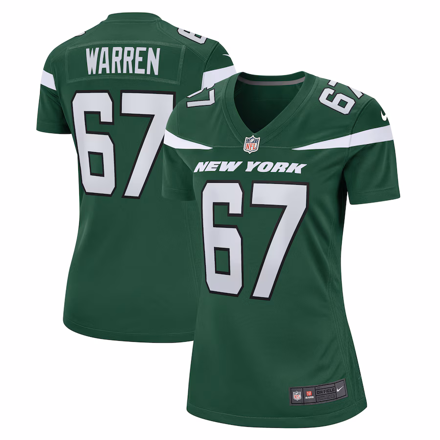 Women's New York Jets Carter Warren Nike Gotham Green  Game Jersey
