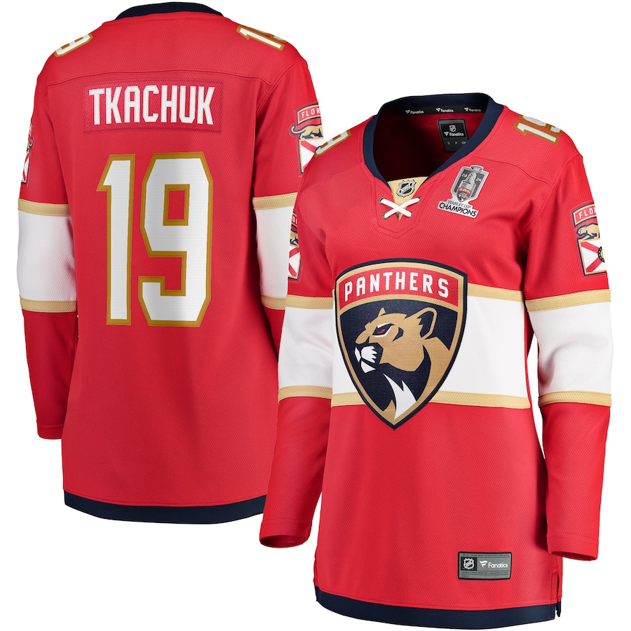 Women's Florida Panthers Matthew Tkachuk Fanatics Red Home 2024 Stanley Cup Champions Breakaway Player Jersey