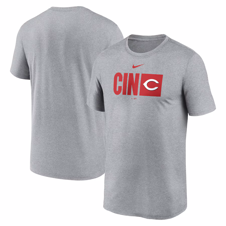 Men's Cincinnati Reds Nike Heather Gray Tricode Legend T-Shirt