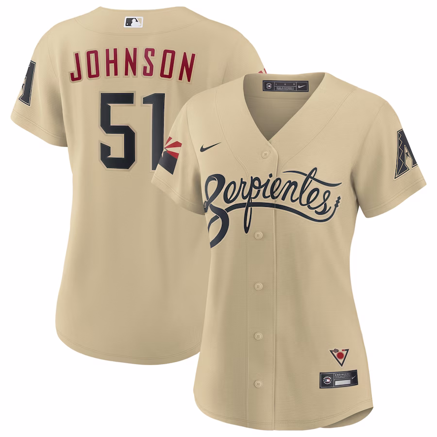 Women's Arizona Diamondbacks Randy Johnson Nike Sand City Connect Replica Player Jersey