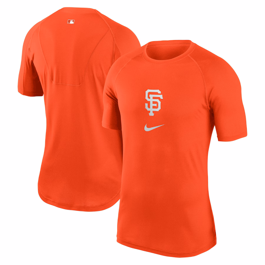 Men's San Francisco Giants Nike Orange City Connect Performance Raglan Base Layer Top