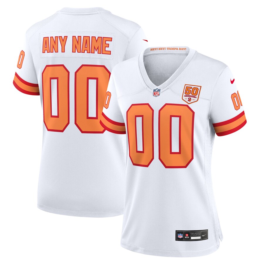 Women's '76 Tampa Bay Buccaneers Nike White 50th Season Alternate Custom Game Jersey