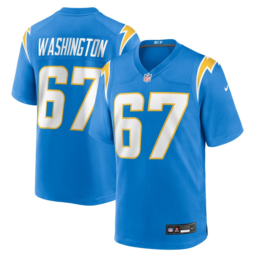 Men's Los Angeles Chargers Savion Washington Nike Powder Blue Team Game Jersey