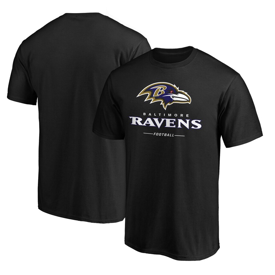 Men's Baltimore Ravens  Black Team Lockup T-Shirt