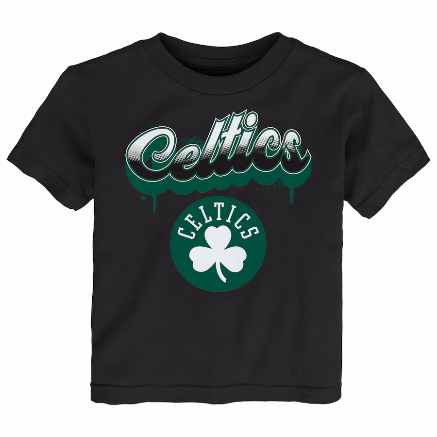 Youth Boston Celtics  Black Bubbly Script T-Shirt