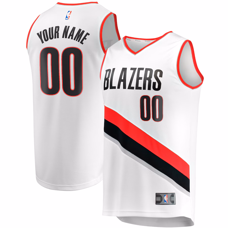 Men's Portland Trail Blazers Fanatics White Fast Break Custom Replica Jersey - Association Edition
