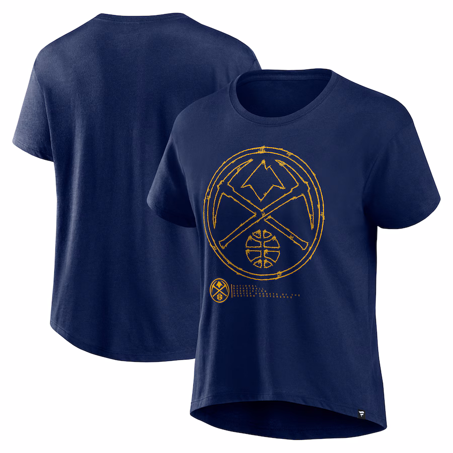 Women's Denver Nuggets  Fanatics Navy Hand Check T-Shirt