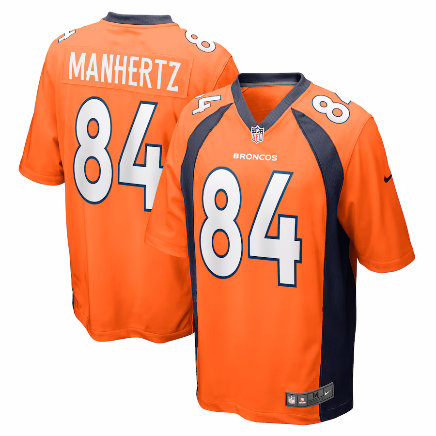 Men's Denver Broncos Chris Manhertz Nike Orange Game Player Jersey