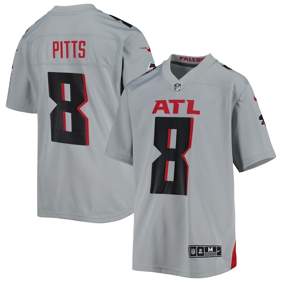 Youth Atlanta Falcons Kyle Pitts Nike Gray Inverted Game Jersey
