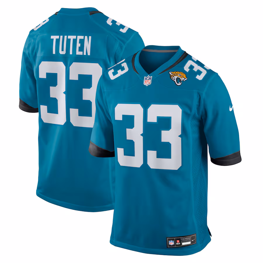 Men's Jacksonville Jaguars Bhayshul Tuten Nike Teal Team Game Jersey