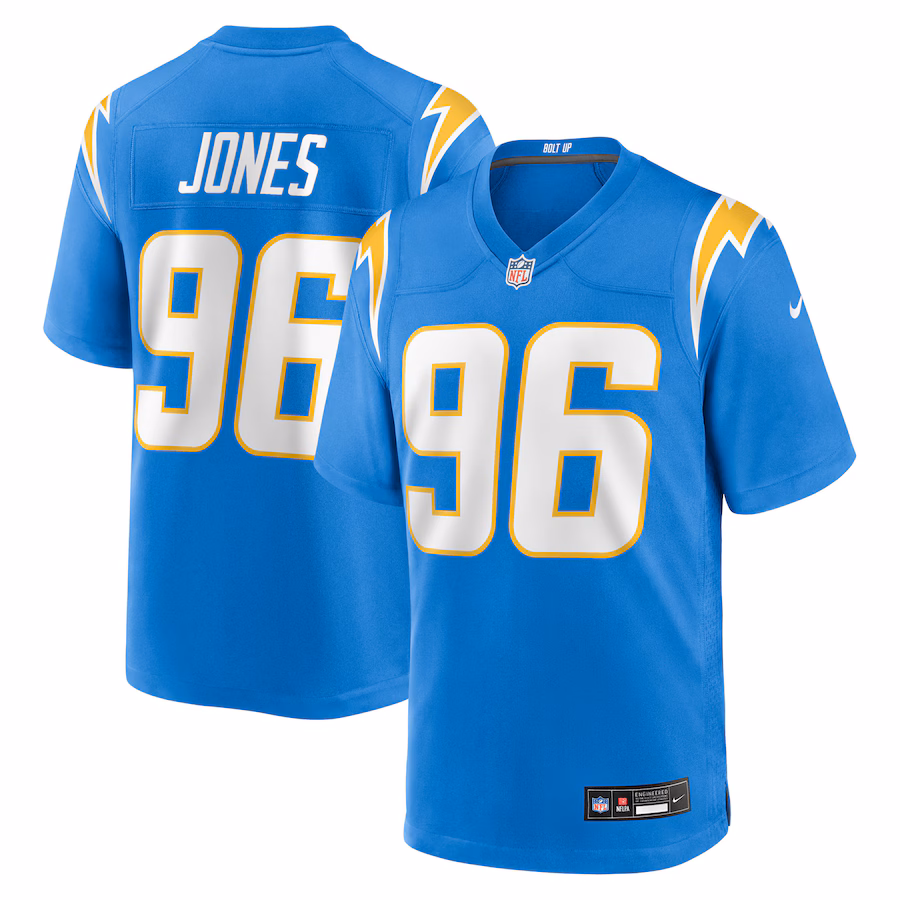 Men's Los Angeles Chargers Naquan Jones Nike Powder Blue Team Game Jersey