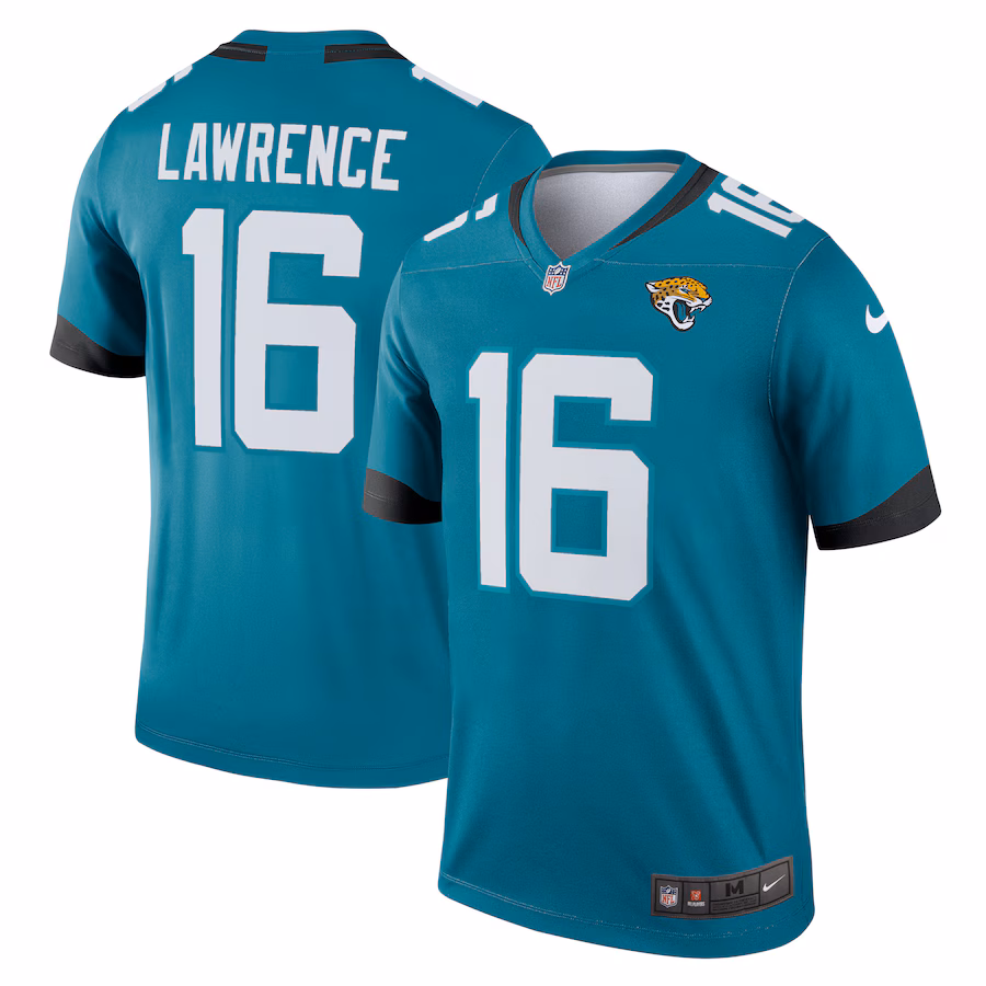 Men's Jacksonville Jaguars Trevor Lawrence Nike Teal Legend Player Performance Top