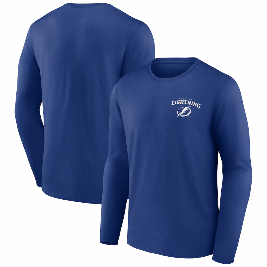 Men's Tampa Bay Lightning Blue Team Lockup Long Sleeve T-Shirt