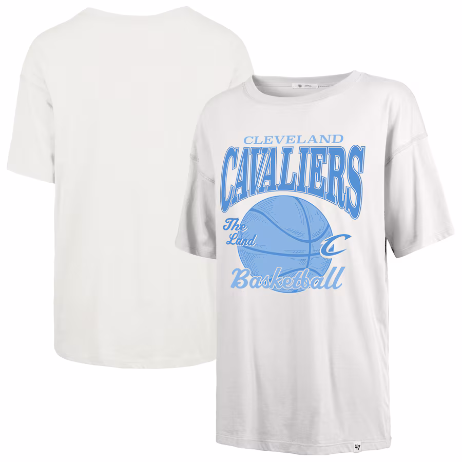 Women's Cleveland Cavaliers  '47 White City Edition Down Court Sadie T-Shirt