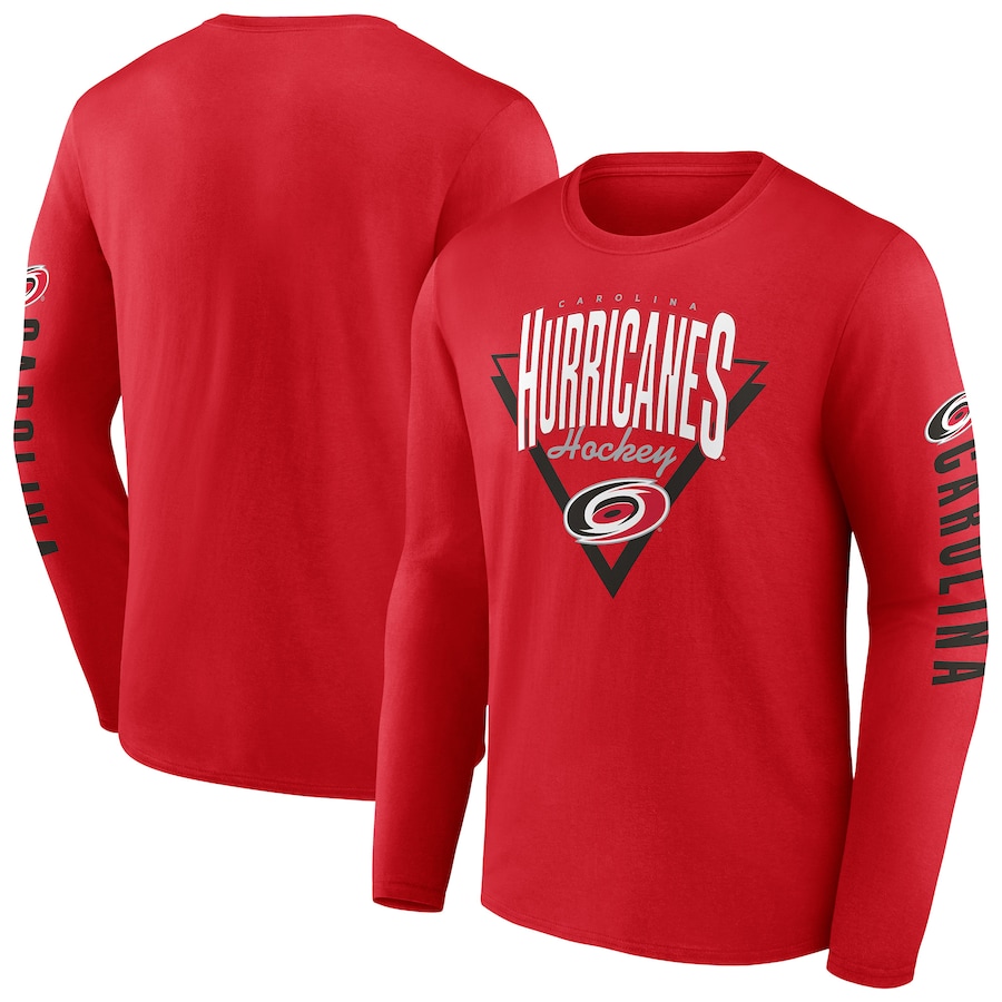 Men's Carolina Hurricanes Fanatics Red Headline Long Sleeve T-Shirt