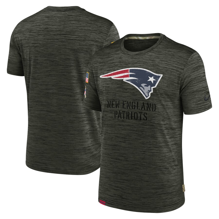 Men's New England Patriots Nike Olive Salute to Service Velocity Team T-Shirt