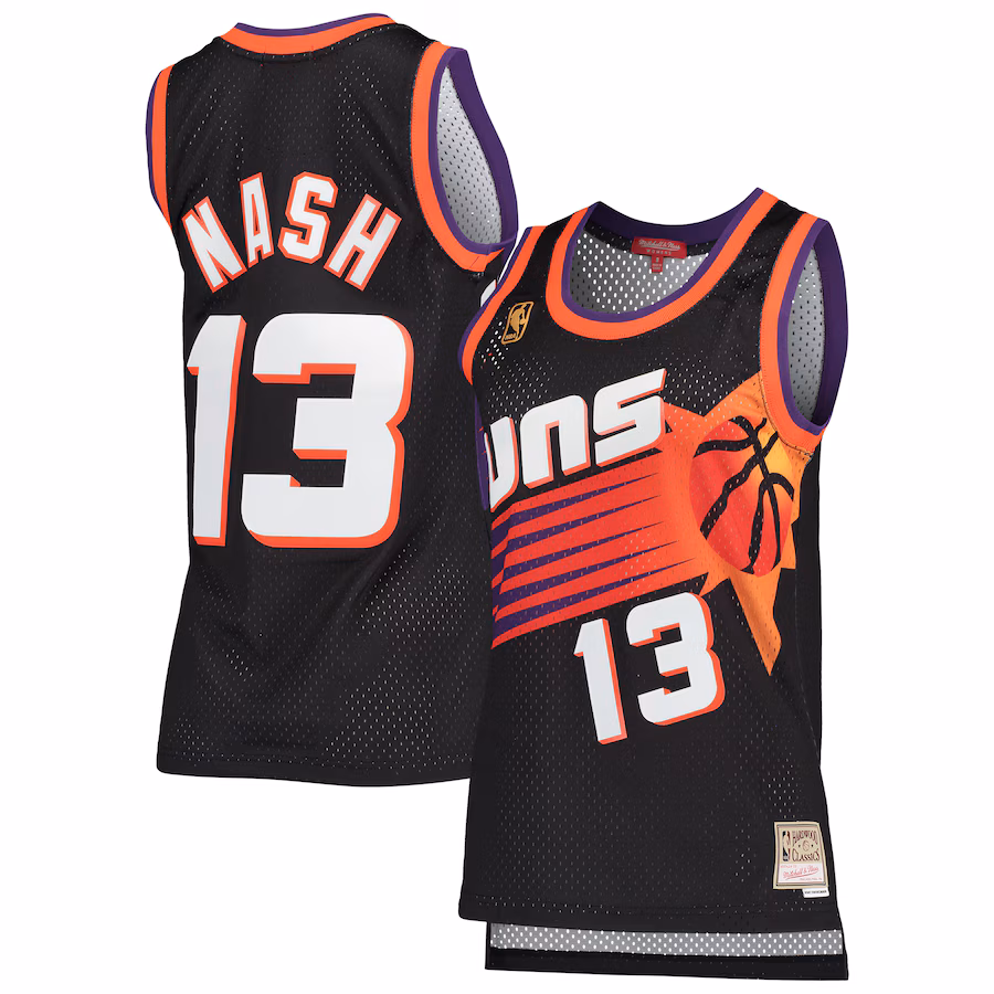 Women's Phoenix Suns Steve Nash Mitchell & Ness Black  Hardwood Classics Swingman Jersey