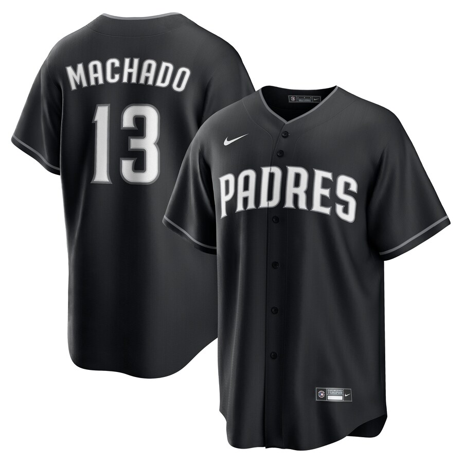 Men's San Diego Padres Manny Machado Nike Black Lights Out Replica Player Jersey