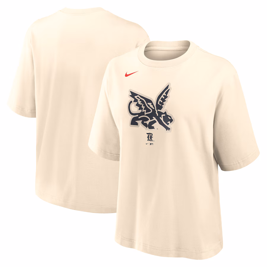Women's Texas Rangers Nike Natural City Connect Logo Boxy T-Shirt