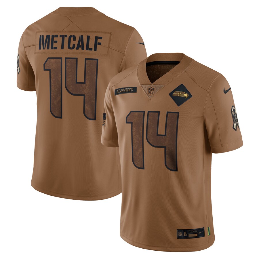 Men's Seattle Seahawks DK Metcalf Nike Brown Salute To Service Limited Jersey