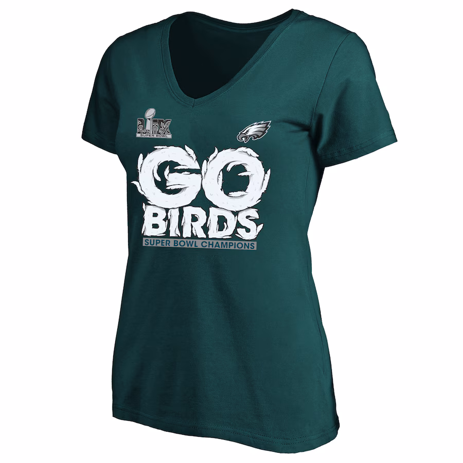 Women's Philadelphia Eagles  Fanatics Midnight Green Super Bowl LIX Champions Plus Size Local T-Shirt