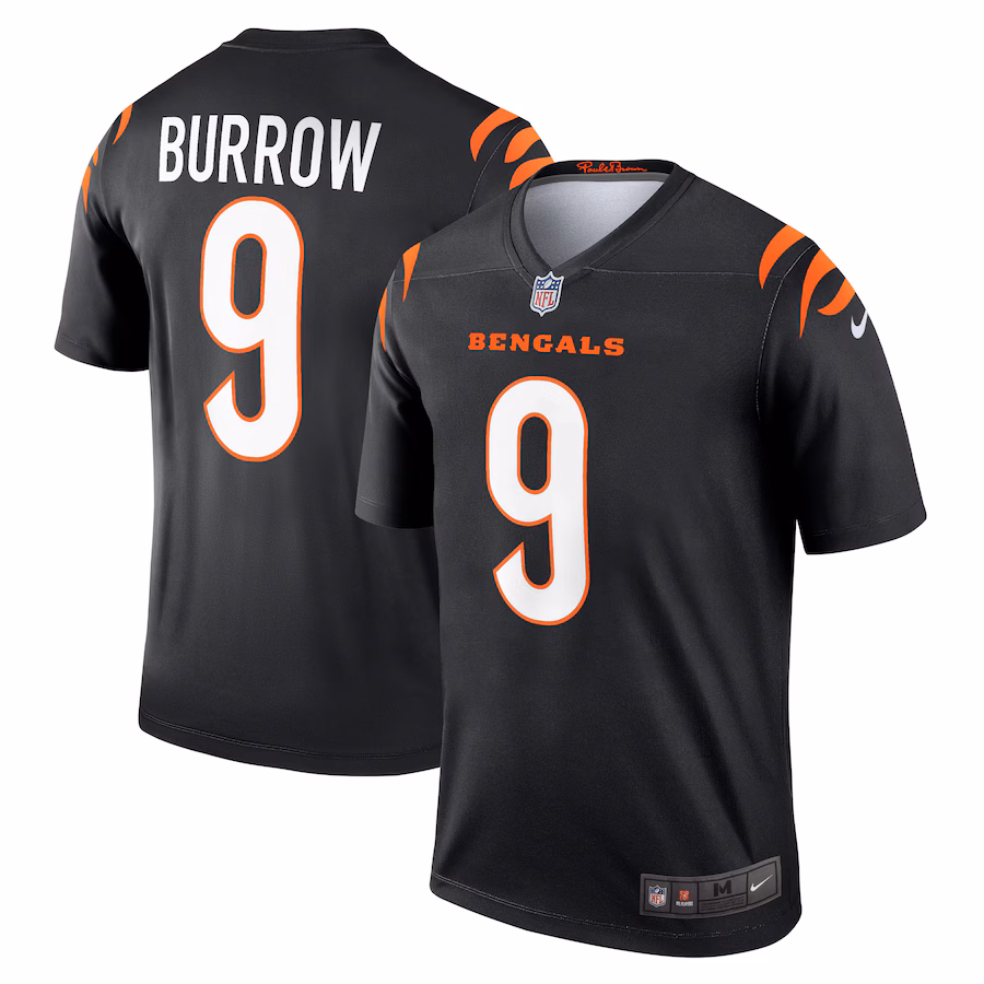 Men's Cincinnati Bengals Joe Burrow Nike Black Team Legend Player Performance Top