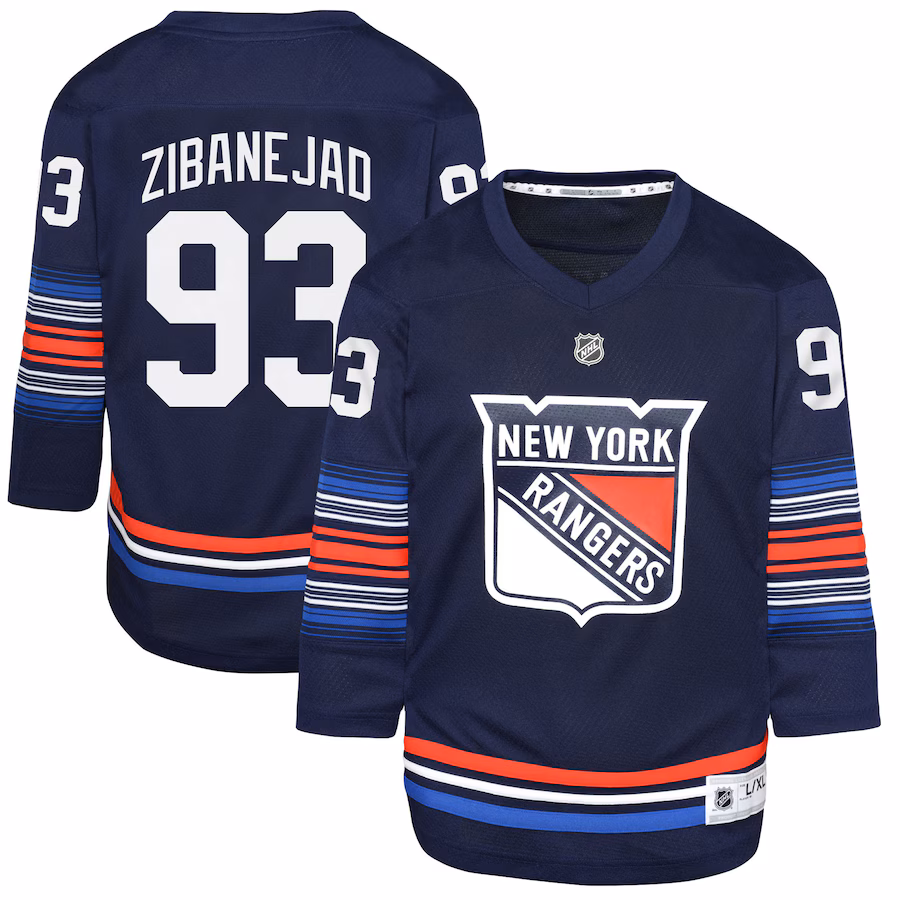 Youth New York Rangers Mika Zibanejad Navy Alternate Replica Player Jersey
