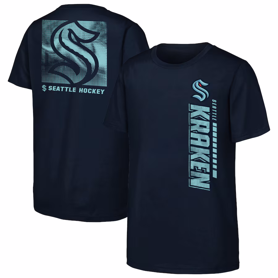 Youth Seattle Kraken Navy Atmosphere T-Shirt