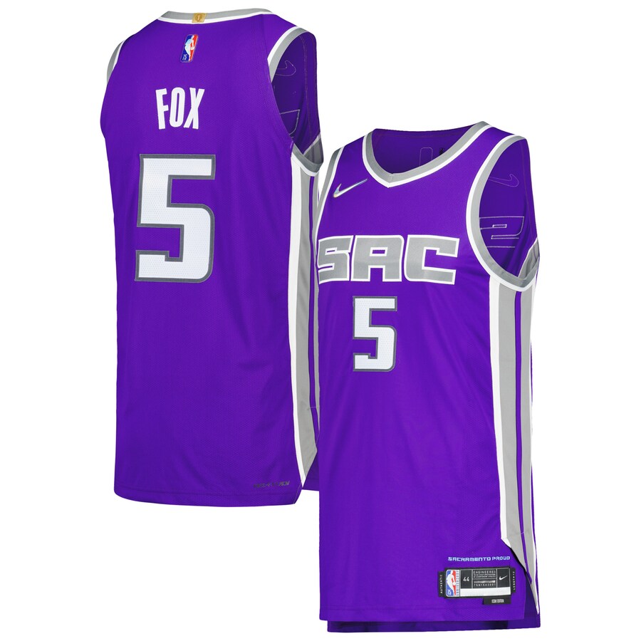 Men's Sacramento Kings De'Aaron Fox Nike Purple Authentic Player Jersey - Icon Edition