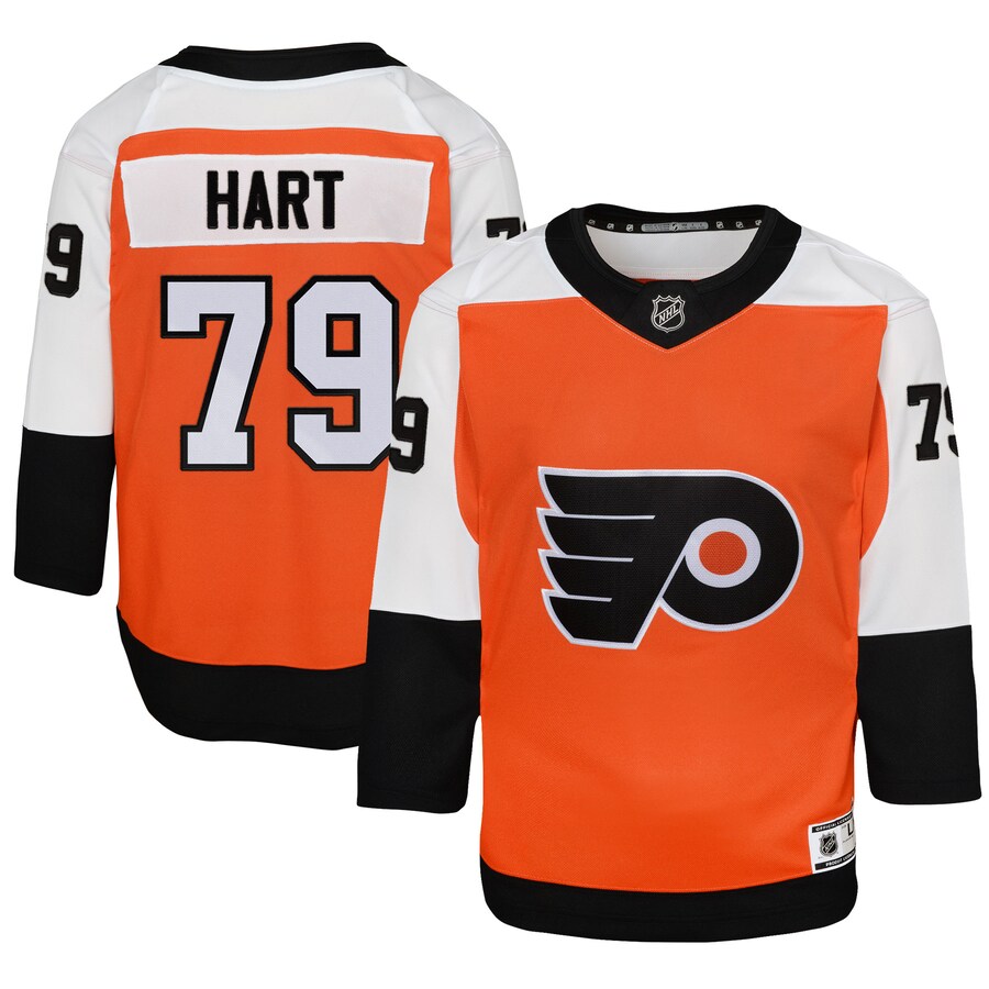 Youth Philadelphia Flyers Carter Hart Burnt Orange Home Premier Player Jersey