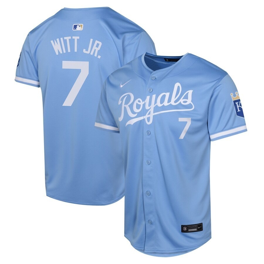 Youth Kansas City Royals Bobby Witt Nike Light Blue Alternate Limited Player Jersey
