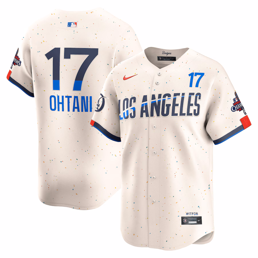 Men's Los Angeles Dodgers Shohei Ohtani Nike Cream 2024 World Series Champions City Connect Limited Player Jersey