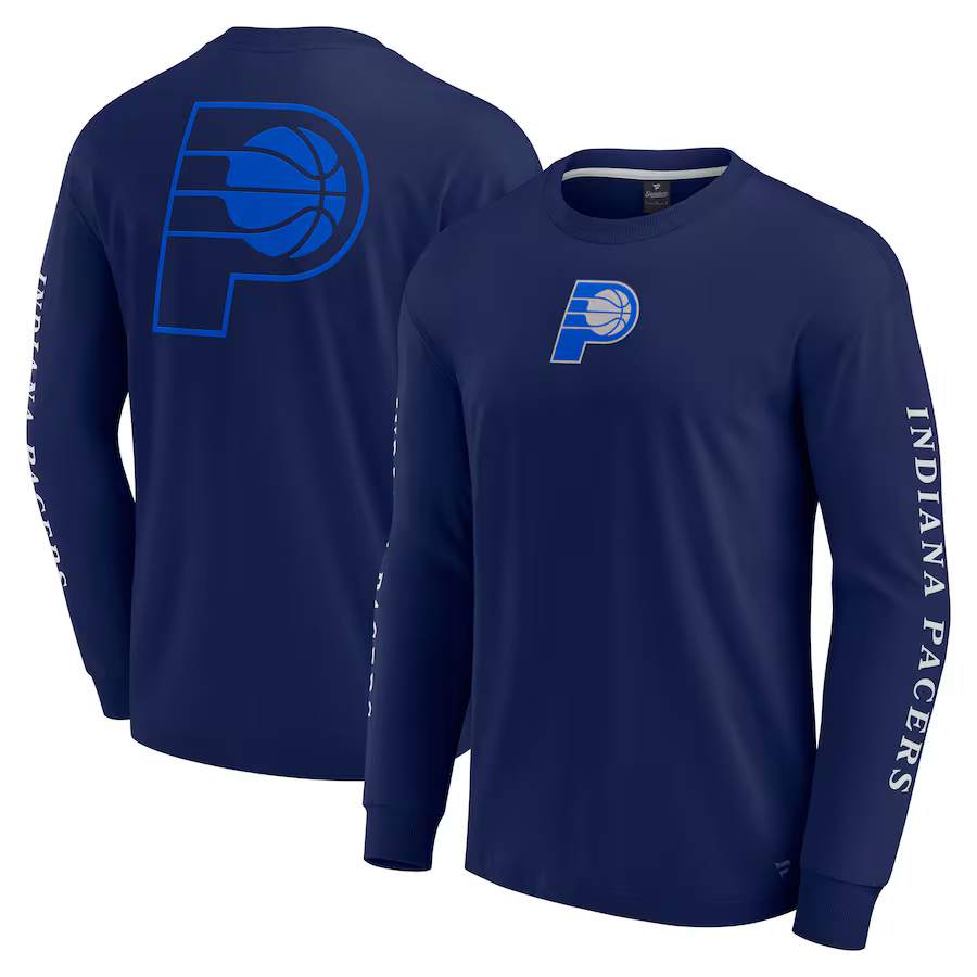Men's Indiana Pacers Fanatics Navy Elements Strive Long Sleeve T-Shirt