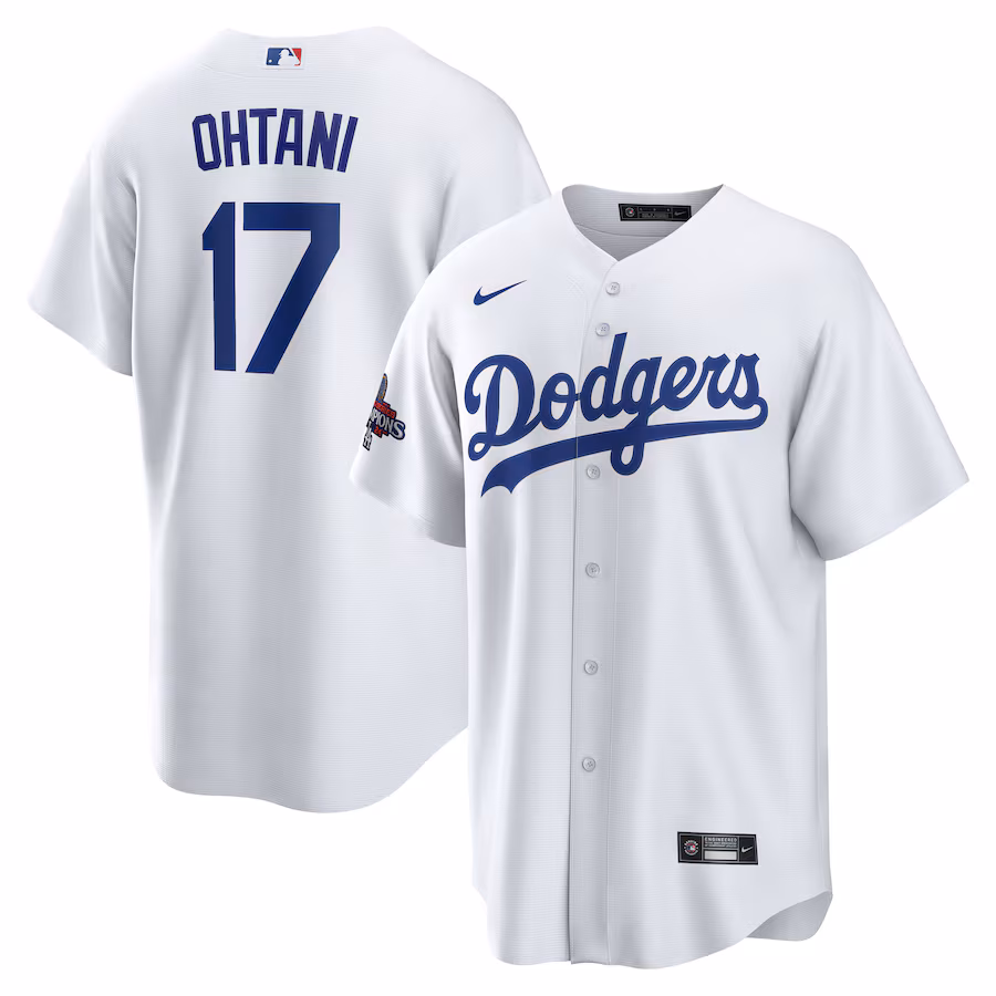 Men's Los Angeles Dodgers Shohei Ohtani Nike White 2024 World Series Champions Home Replica Player Jersey