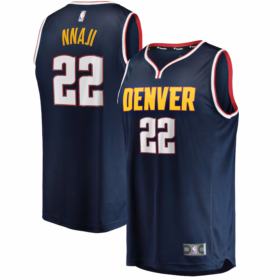 Men's Denver Nuggets Zeke Nnaji Fanatics Navy 2021/22 Fast Break Replica Jersey - Icon Edition