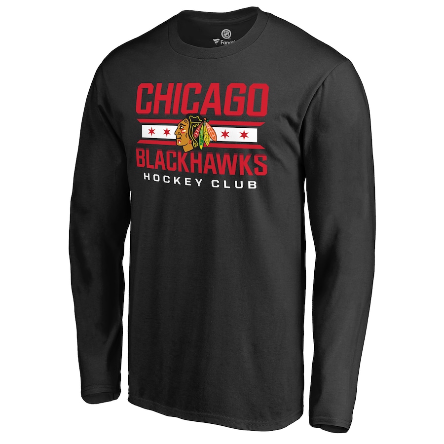 Men's Chicago Blackhawks Black Hometown Collection Long Sleeve T-Shirt
