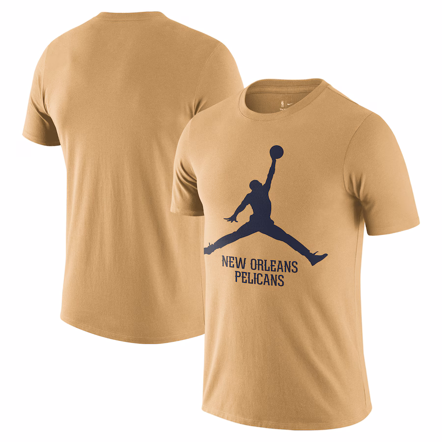Men's New Orleans Pelicans Nike Gold Essential Jumpman T-Shirt