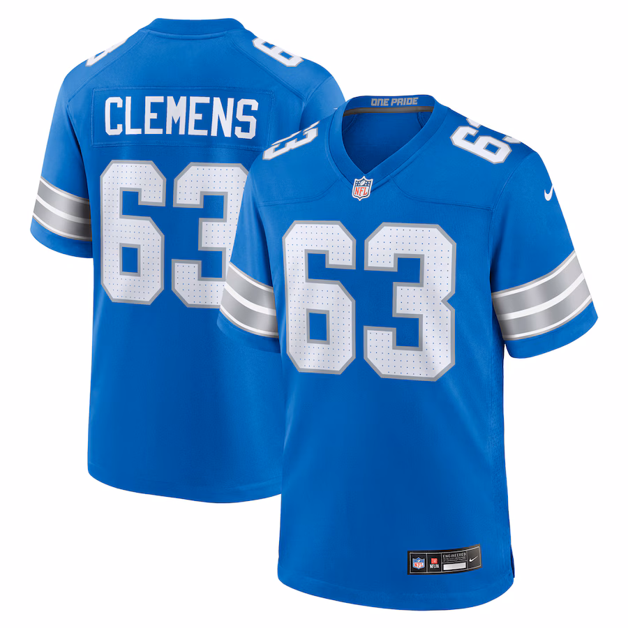 Men's Detroit Lions Duke Clemens Nike  Blue Game Jersey