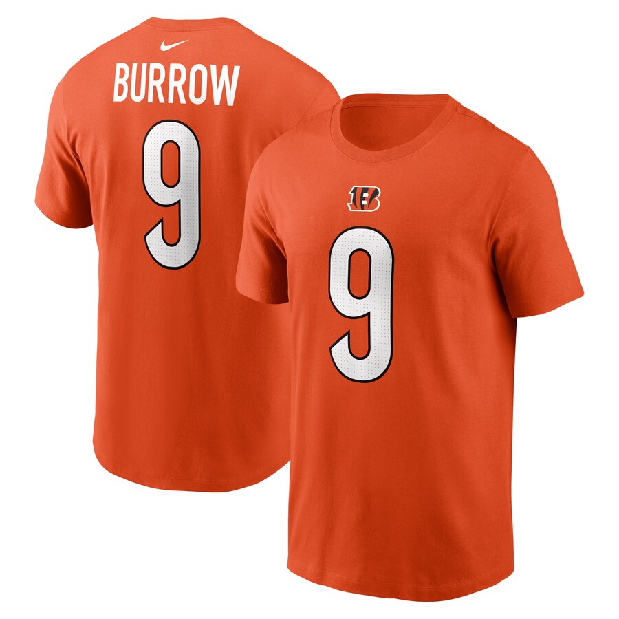 Men's Cincinnati Bengals Joe Burrow Nike  Orange  Player Name & Number T-Shirt