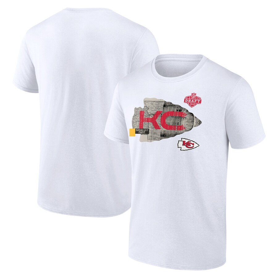 Men's Kansas City Chiefs White 2025 NFL Draft T-Shirt