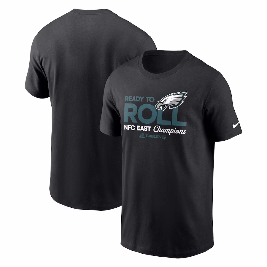Men's Philadelphia Eagles  Nike Black 2024 NFC East Division Champions Locker Room Trophy Collection T-Shirt