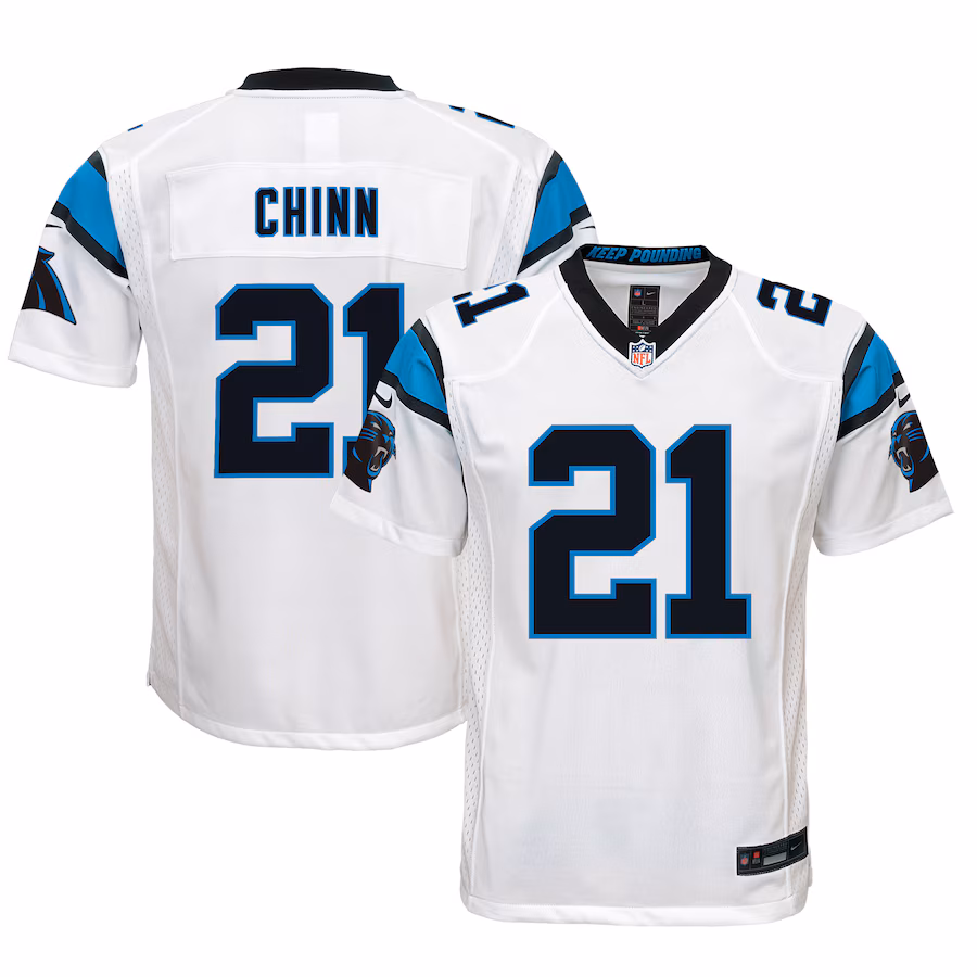 Youth Carolina Panthers Jeremy Chinn Nike White Game Jersey