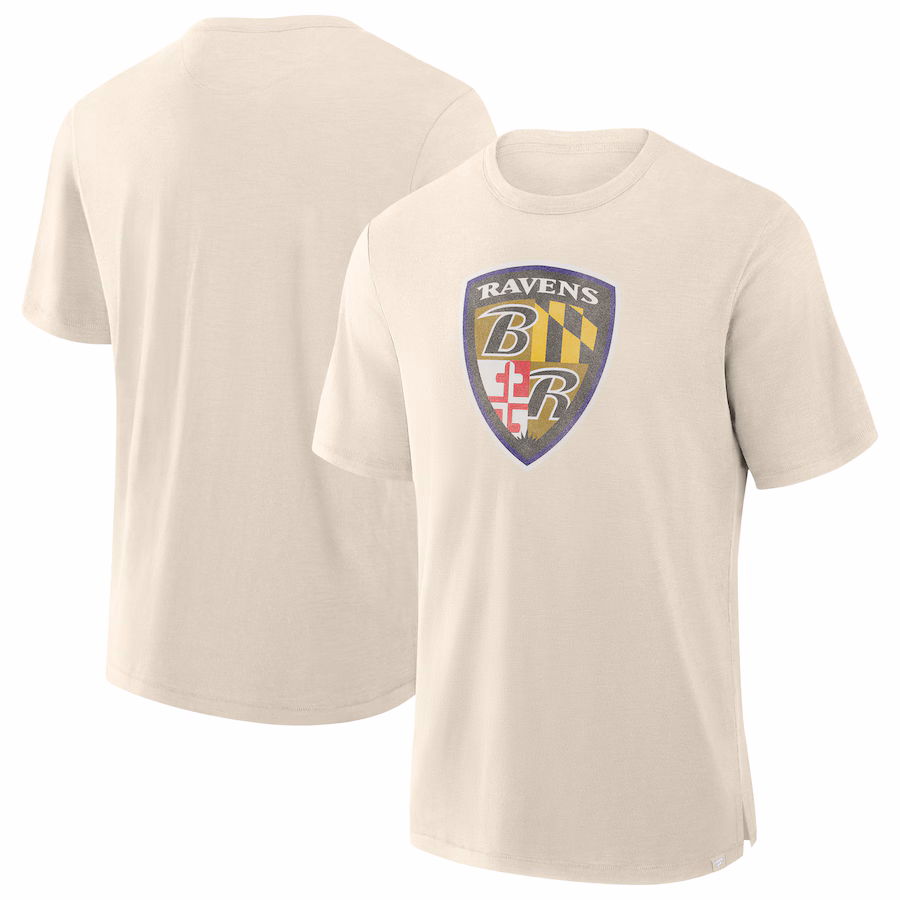Men's Baltimore Ravens  Fanatics Cream Slub T-Shirt